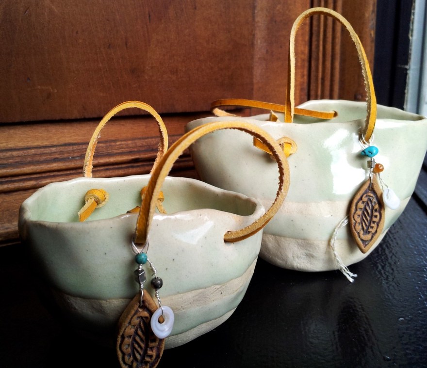 Baskets for bag ladies - in shop window